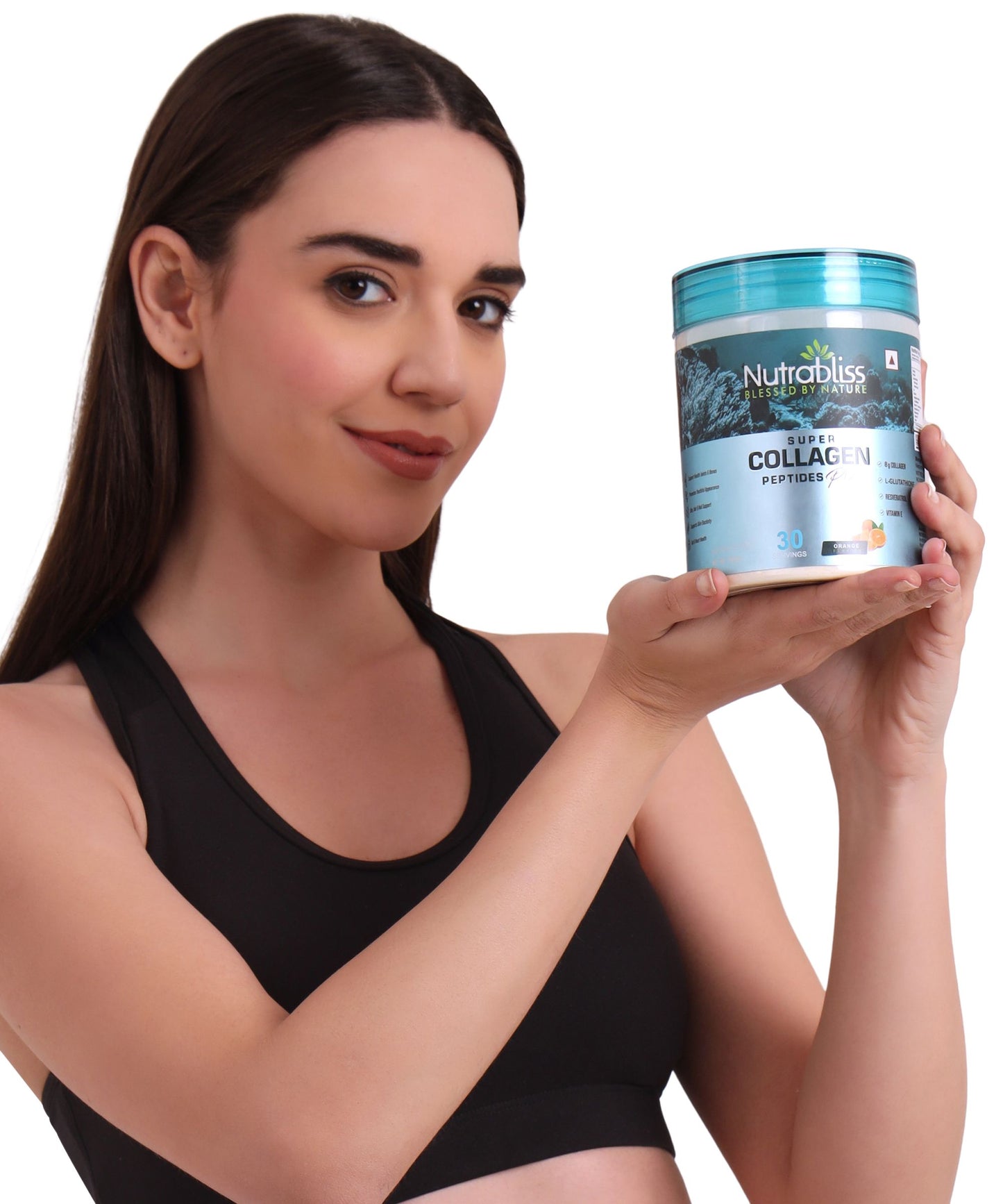 NutraBliss Super Collagen Peptides Plus Hydrolyzed Marine Collagen Powder Fruit Punch Flavour