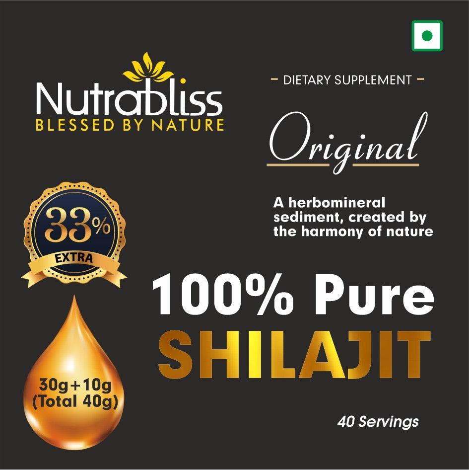 Nutrabliss 100% Pure Shilajit Gold with Swarn Bhasm 24k Gold 40 grams - Nutrabliss 