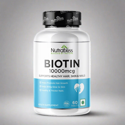 Nutrabliss Biotin 10 mg 60 tablets - Nutrabliss 