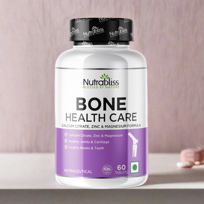 Nutrabliss Bone Health Care Calcium Citrate 1000 mg Vitamin D Magnesium 60 tablets - Nutrabliss 