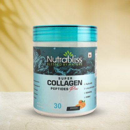 Nutrabliss Super Collagen Peptides Plus Hydrolyzed Marine Collagen with Glutathione, Vitamin E, Biotin powder 360 grams