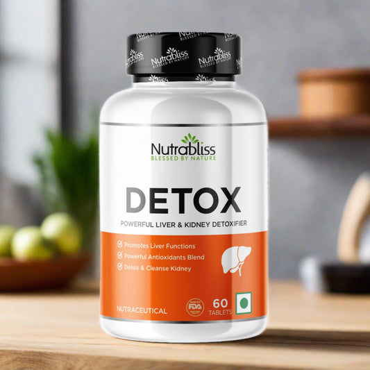 Nutrabliss Detox Liver & Kidney detoxifier with Silymarin, Glutathione, Astaxanthin 60 tablets - Nutrabliss 