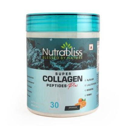 NutraBliss Super Collagen Peptides Plus Hydrolyzed Marine Collagen Powder Fruit Punch Flavour