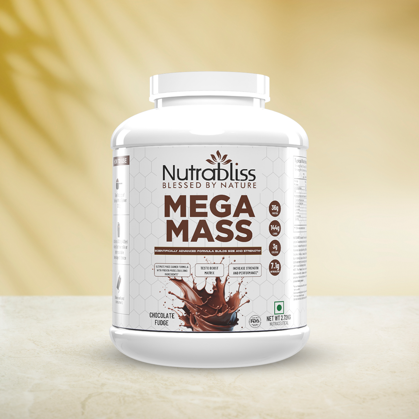 Nutrabliss Advanced Mega Mass Gainer | 2.72 KG (6 Ibs) | Kulfi