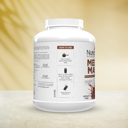 Nutrabliss Advanced Mega Mass Gainer | 2.72 KG (6 Ibs) | Chocolate Fudge