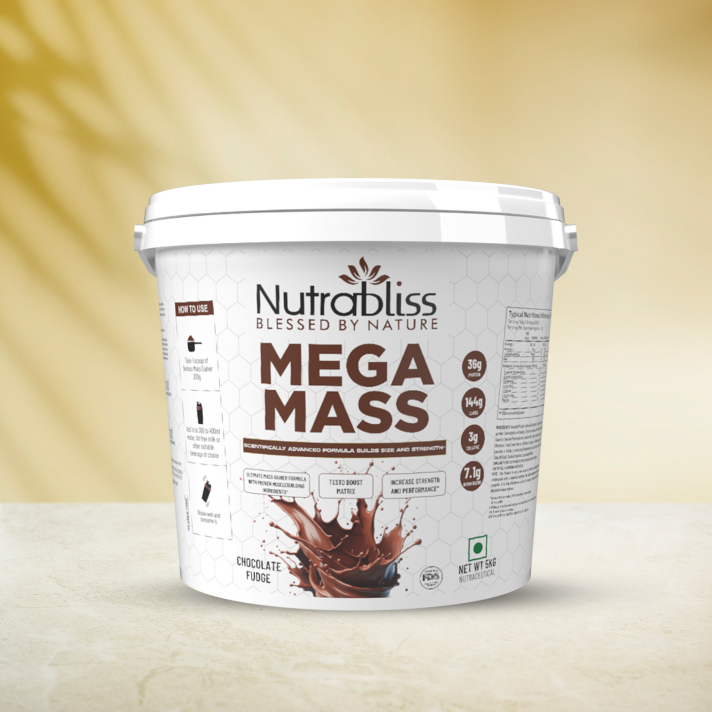 Nutrabliss Advanced Mega Mass Gainer | 2.72 KG (6 Ibs) | Kulfi