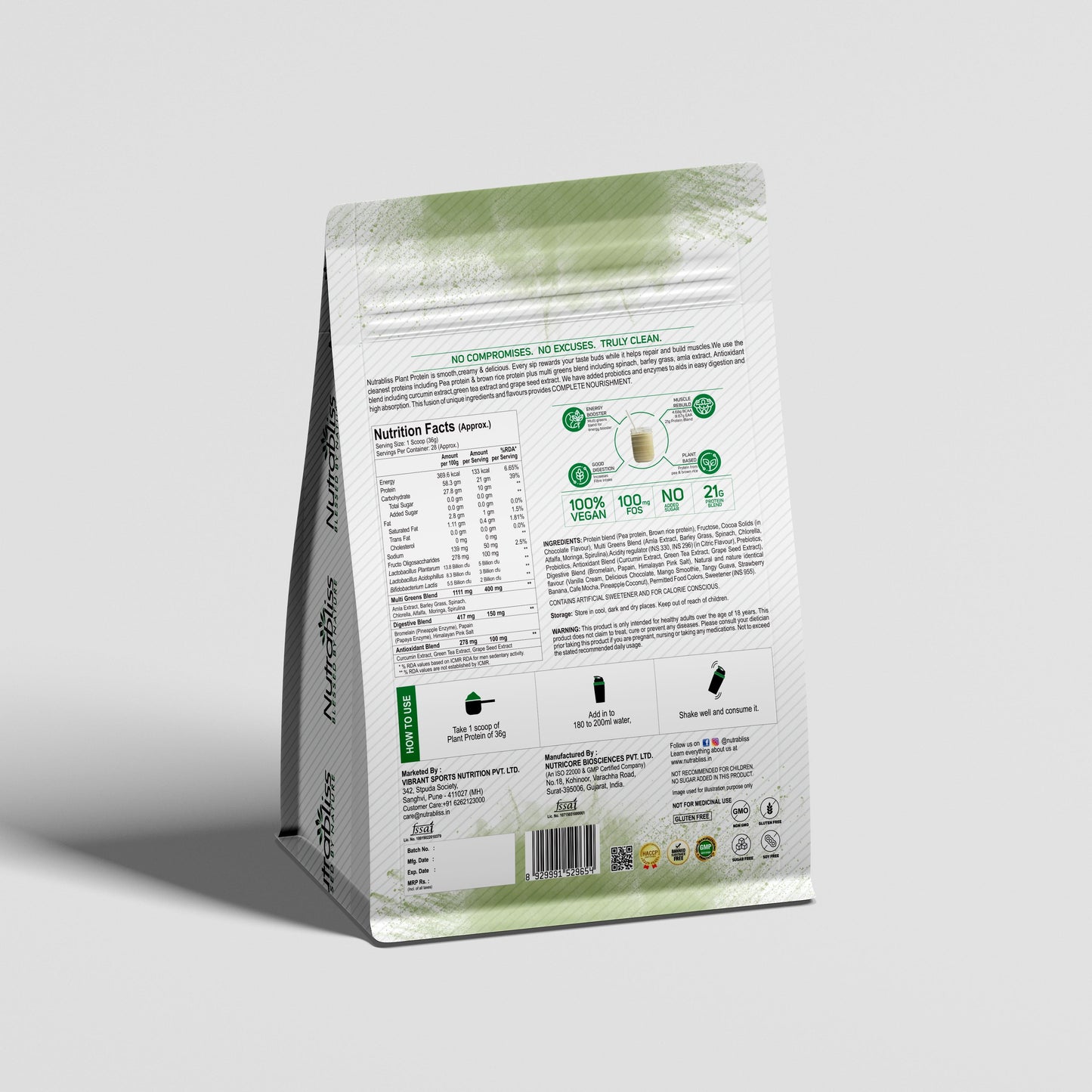 Nutrabliss Plant Protein with greens blend