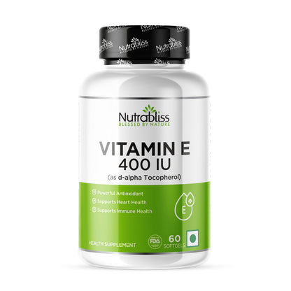 Nutrabliss Vitamin E 400 IU 60 Softgels - Nutrabliss 