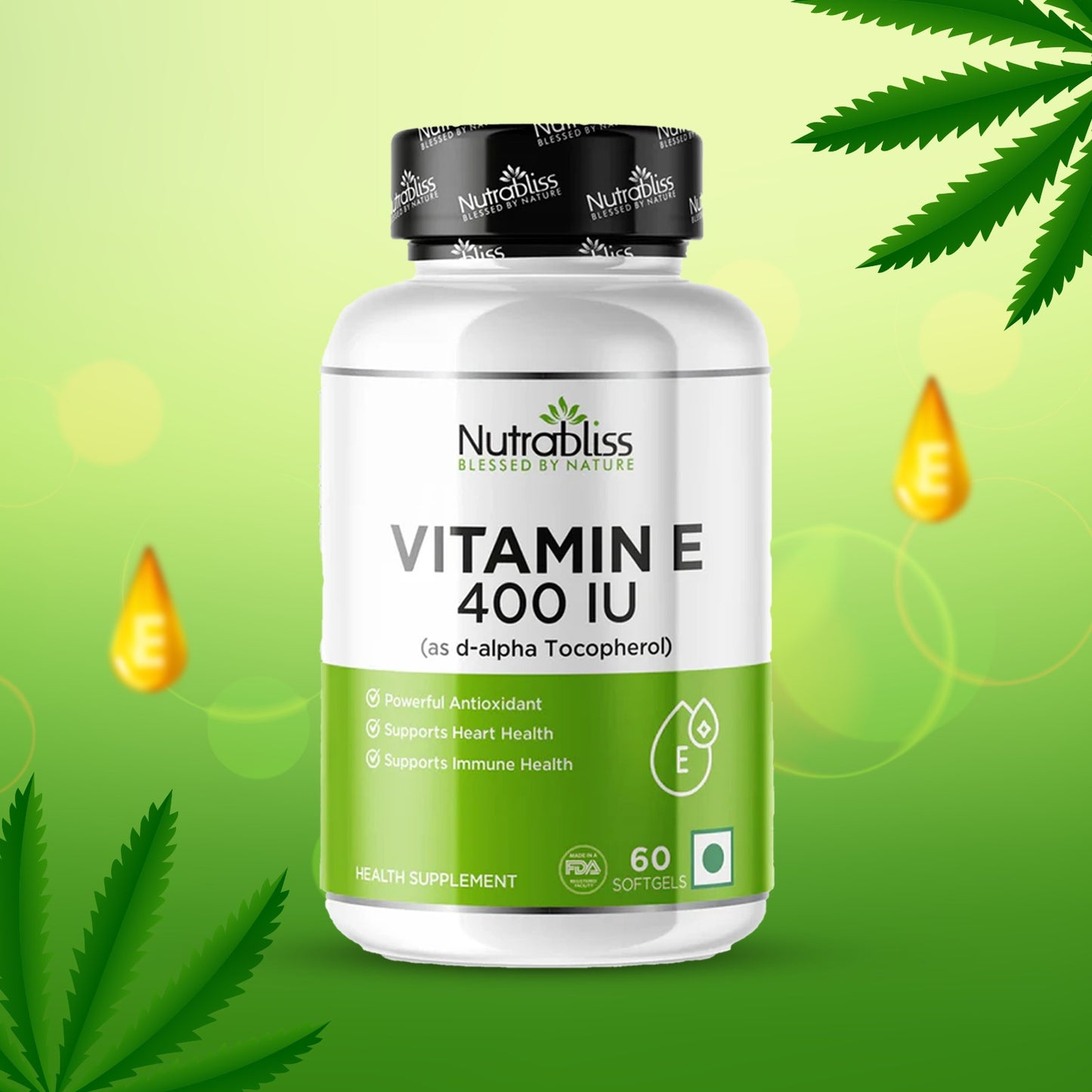 Nutrabliss Vitamin E 400 IU 60 Softgels