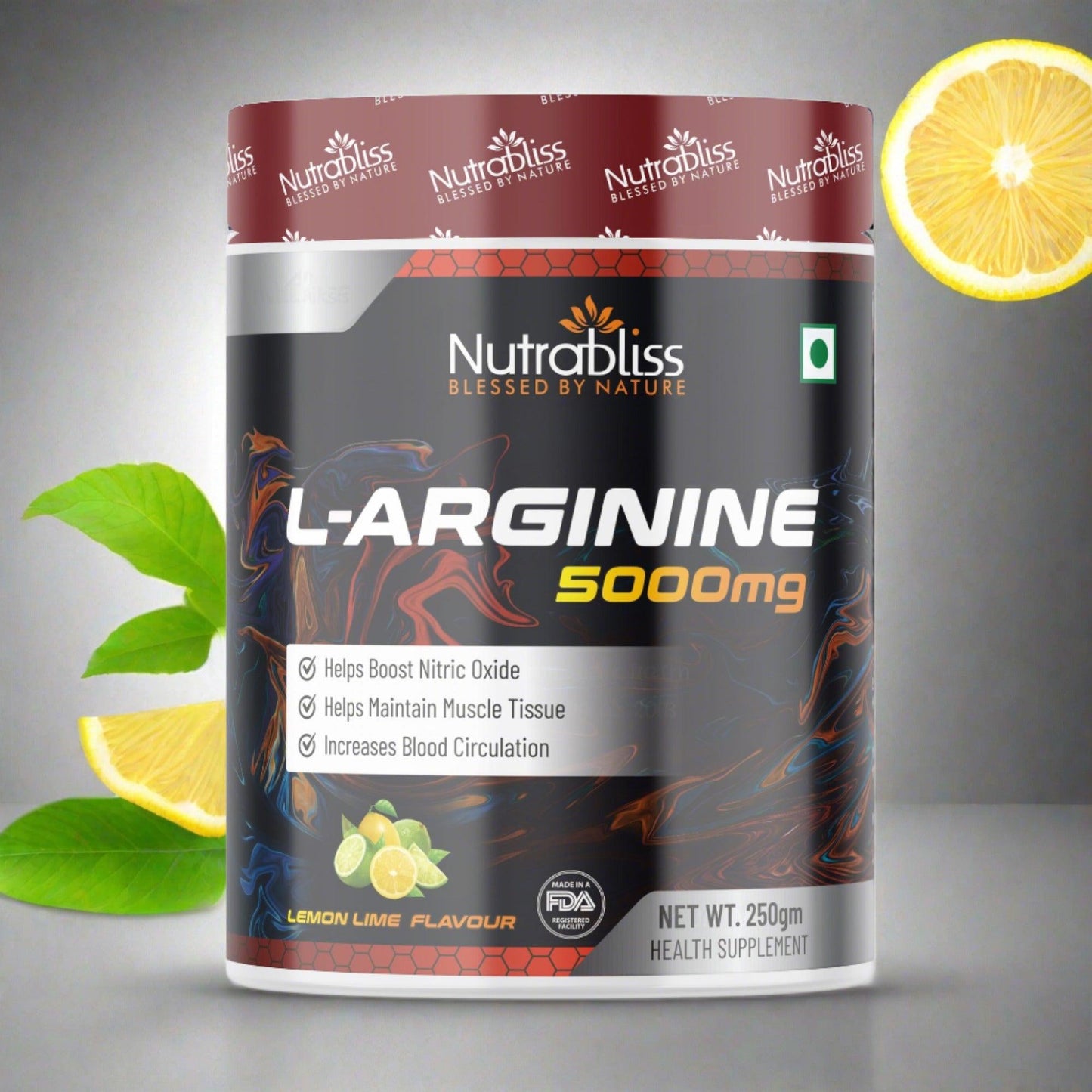 Nutrabliss L Arginine 5000 mg Lemon Lime Flavour