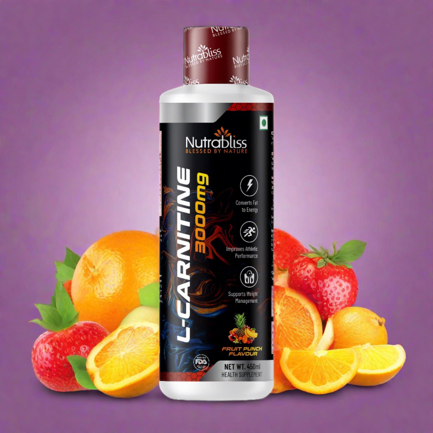 Nutrabliss L Carnitine 3000 mg liquid Orange flavour